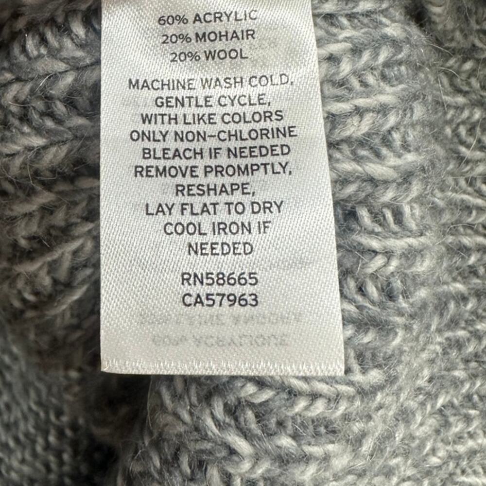 1901 Chunky Ribbed Full Zip Cardigan Sweater Men 2XL Gray Mohair Wool Blend - Picture 5 of 5